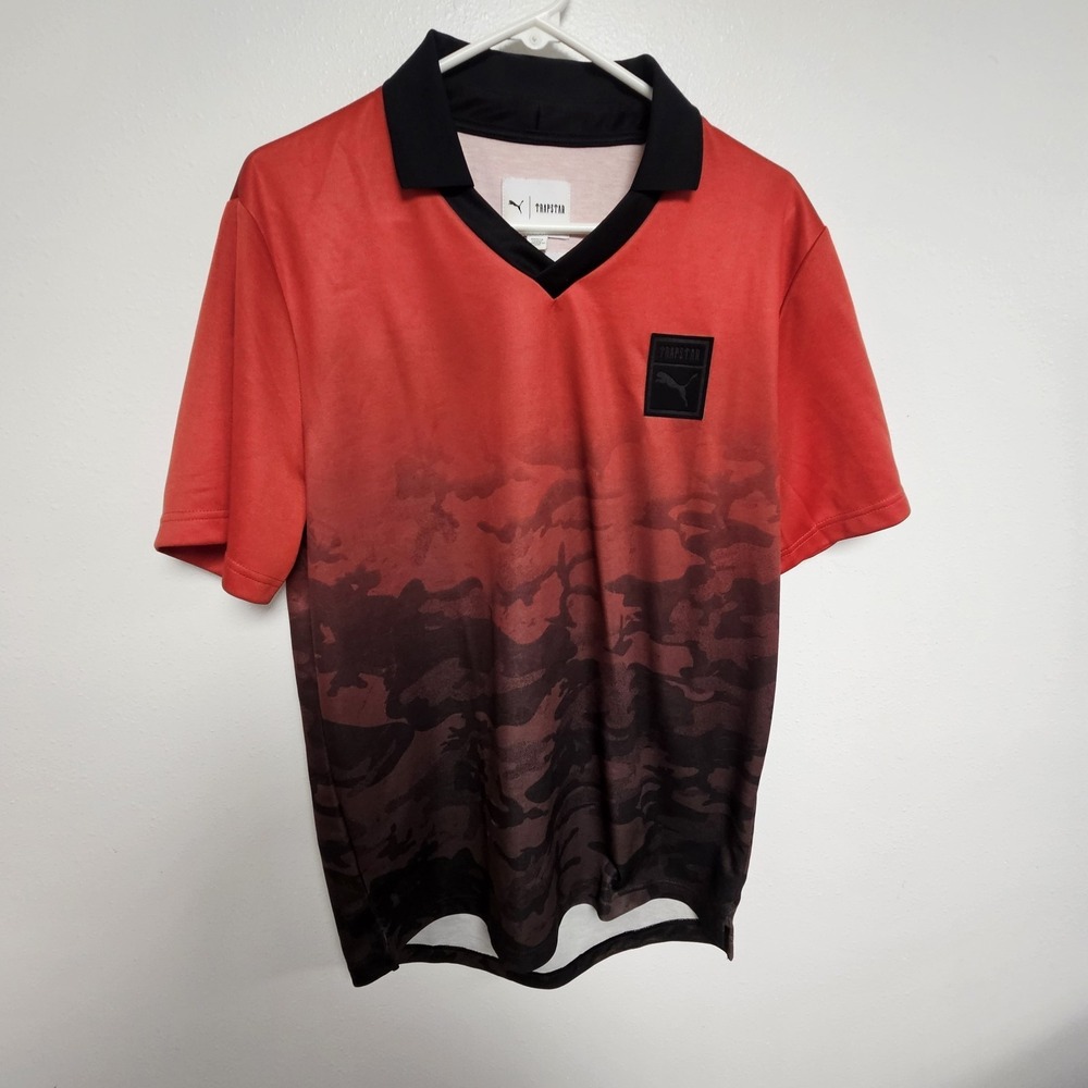 Puma X Trapstar Vented Multicolored Trap‎ Camo Football Jersey Polo Shirt Sz. L